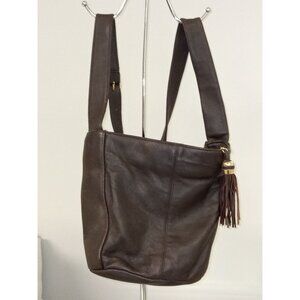 Women's Brown Faux Leather Bucket  Shoulder Bag